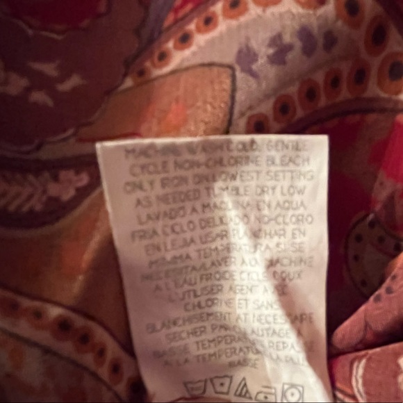 Vintage Leslie Fay Pleated Burgundy Floral Paisley Skirt Side Zip/Button Sz 14 - Picture 10 of 10